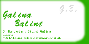 galina balint business card